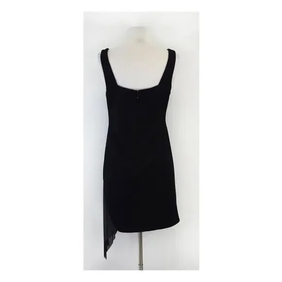 CD Greene - Black Beaded Asymmetrical Hem Dress Sz M